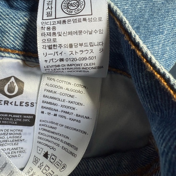 Levis 501 Jeans Women Blue Button Fly High Rise Big E Premium Denim Size 30 - Picture 4 of 9